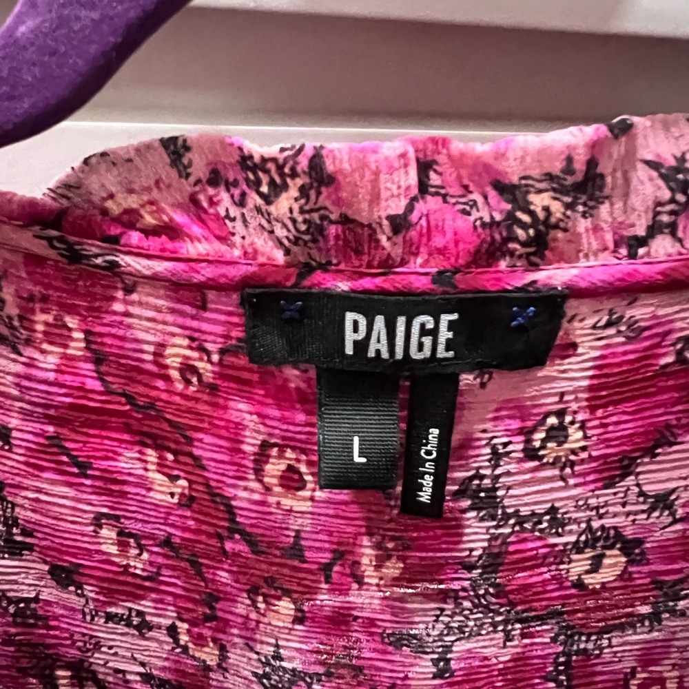 PAIGE Fuchsia and Black Patterned Blouse